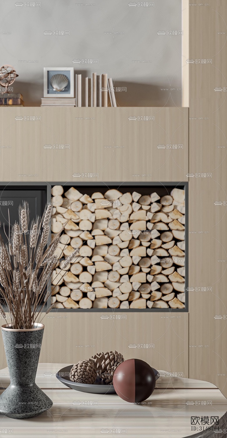 侘寂平层效果图下载（渲染图3）