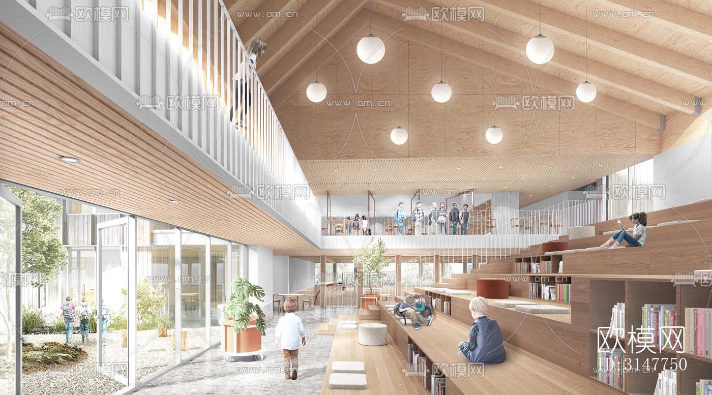 现代图书馆效果图下载（渲染图5）