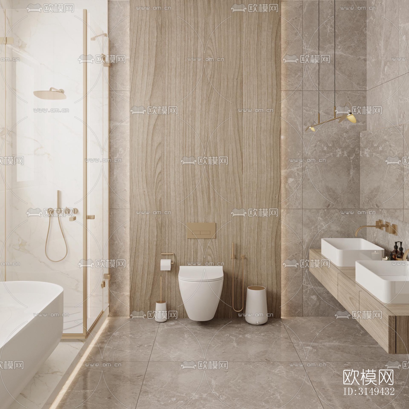 现代平层效果图下载（渲染图8）