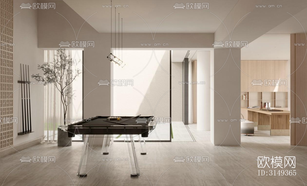 现代平层效果图下载（渲染图1）