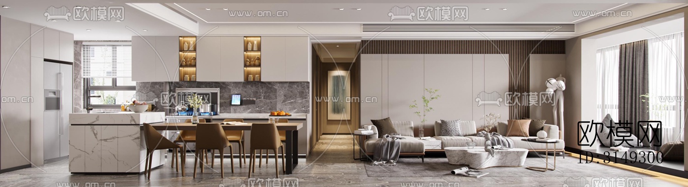 现代平层效果图下载（渲染图16）