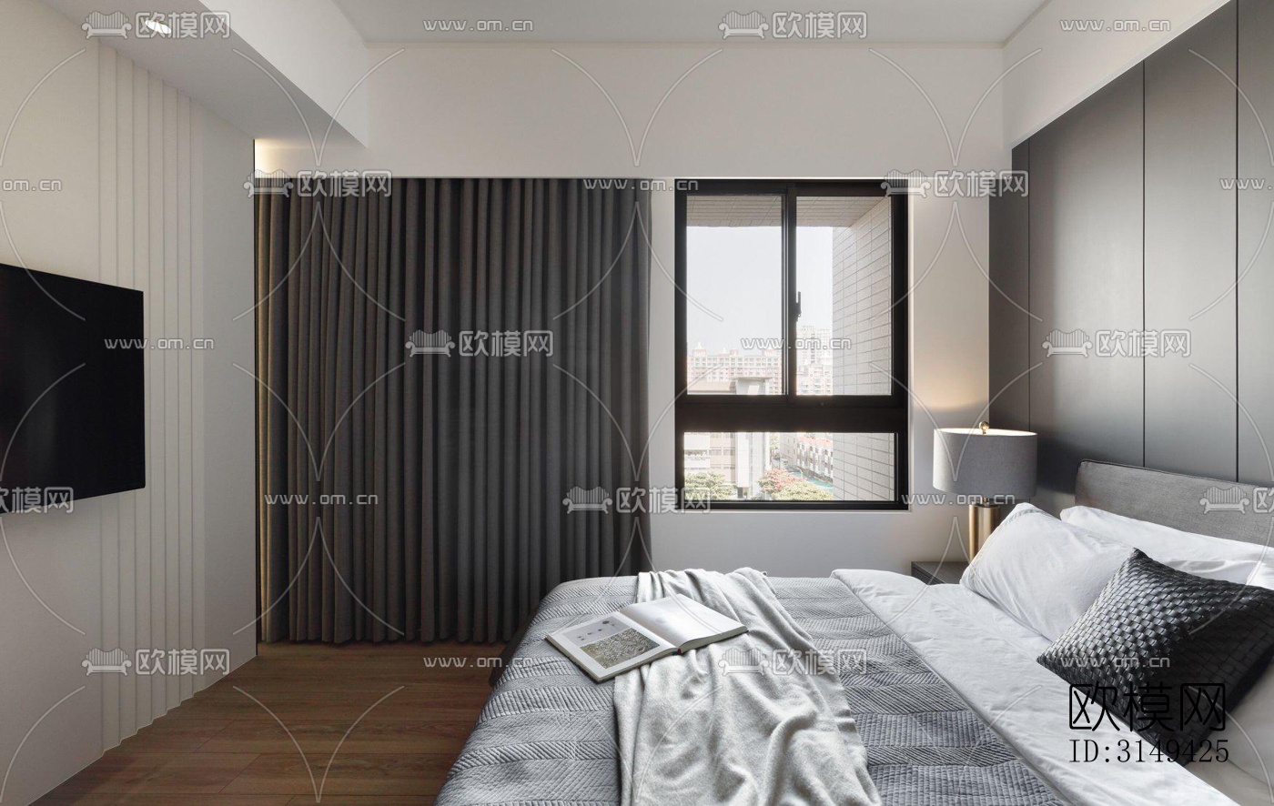 现代平层效果图下载（渲染图4）