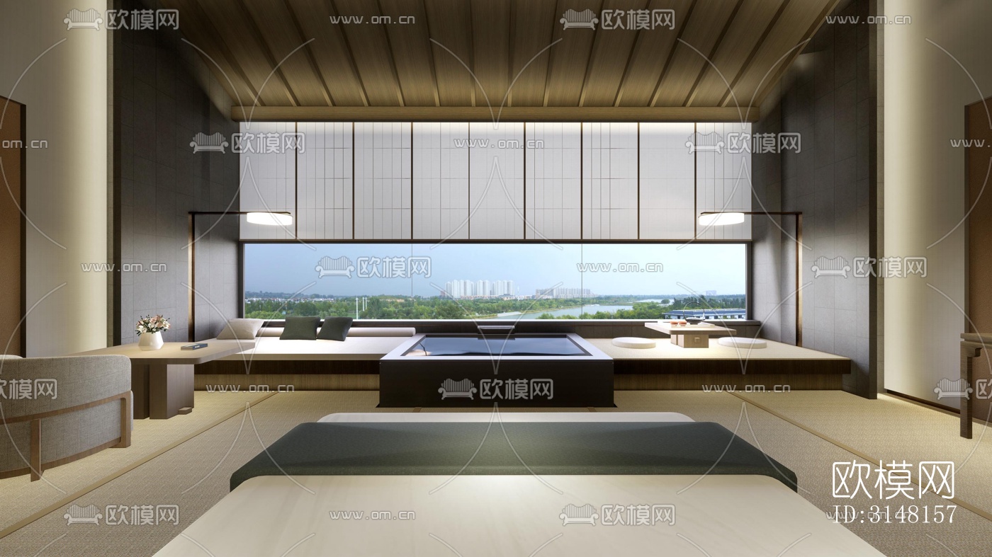 现代酒店民宿效果图下载（渲染图3）