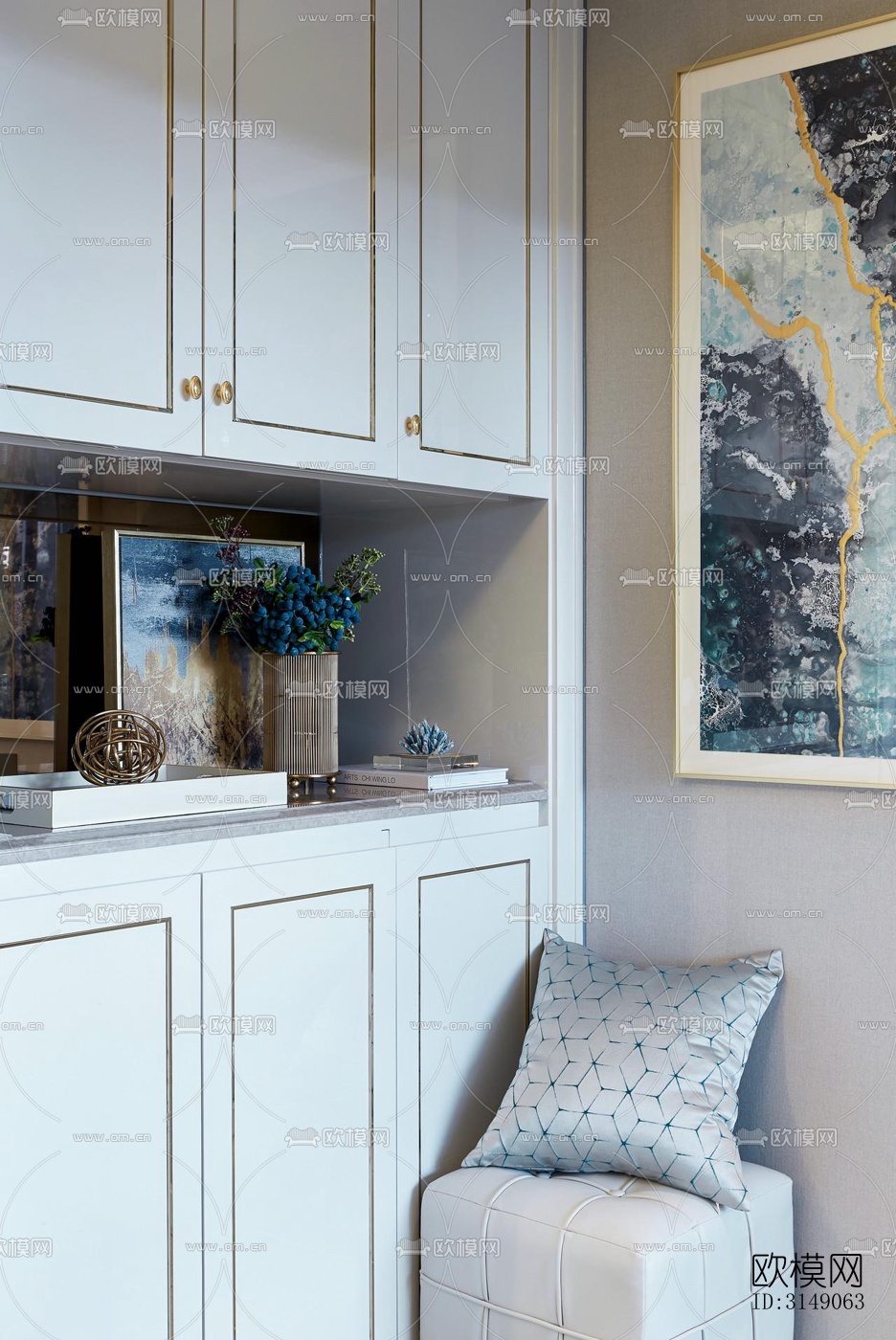 欧式平层效果图下载（渲染图16）