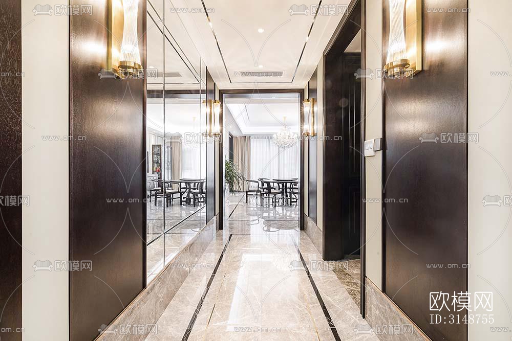 中式平层效果图下载（渲染图1）