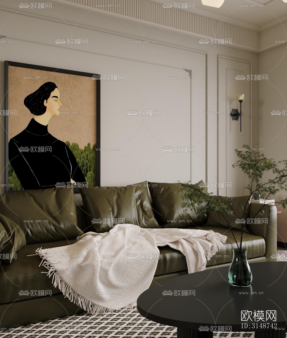 中古风平层效果图下载（渲染图2）