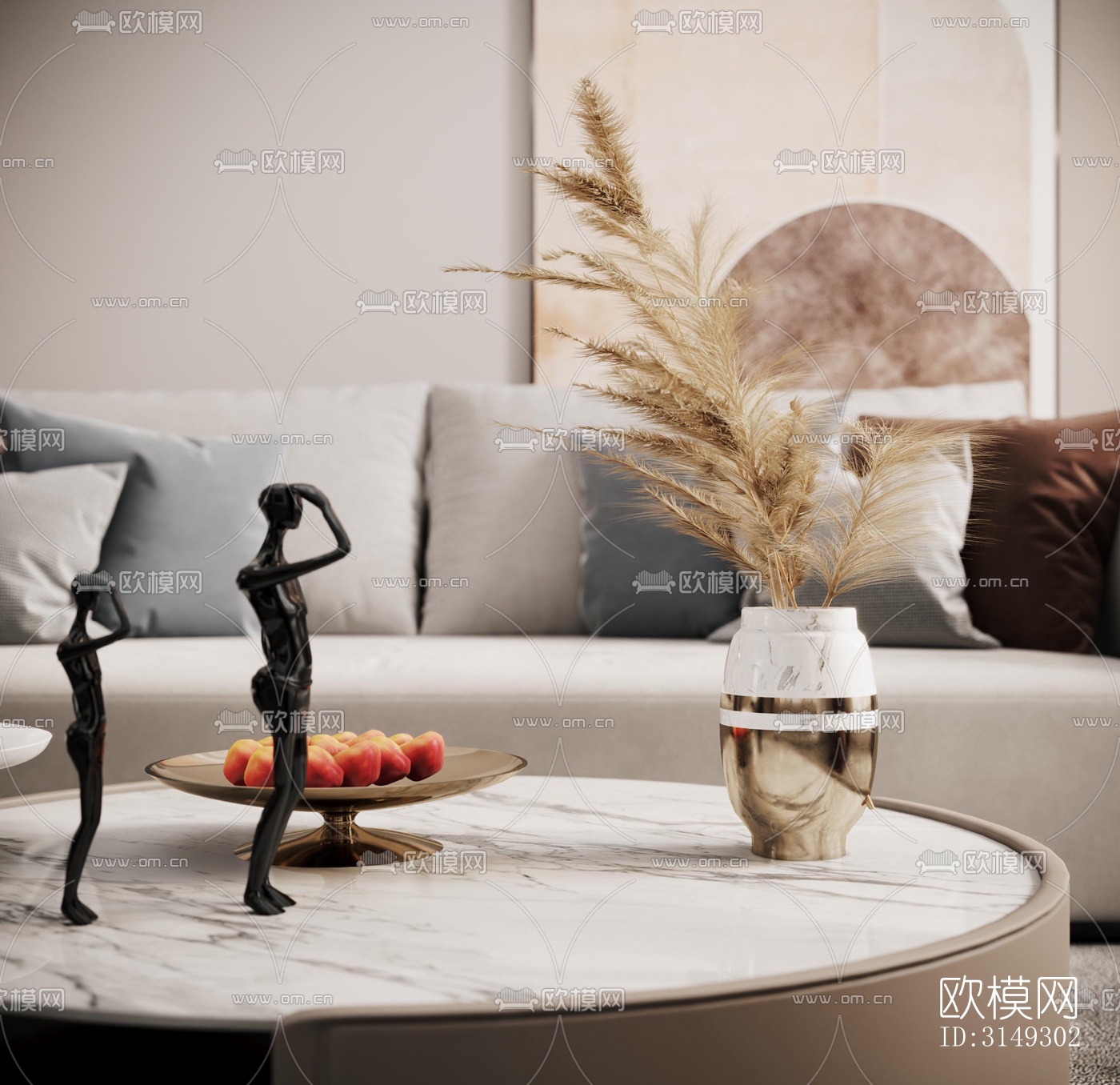 现代平层效果图下载（渲染图10）