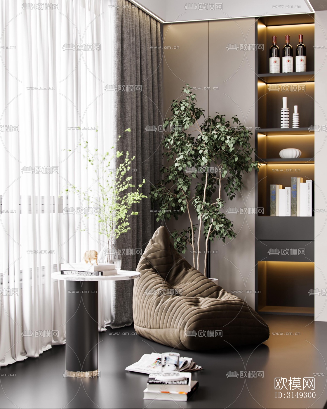 现代平层效果图下载（渲染图8）