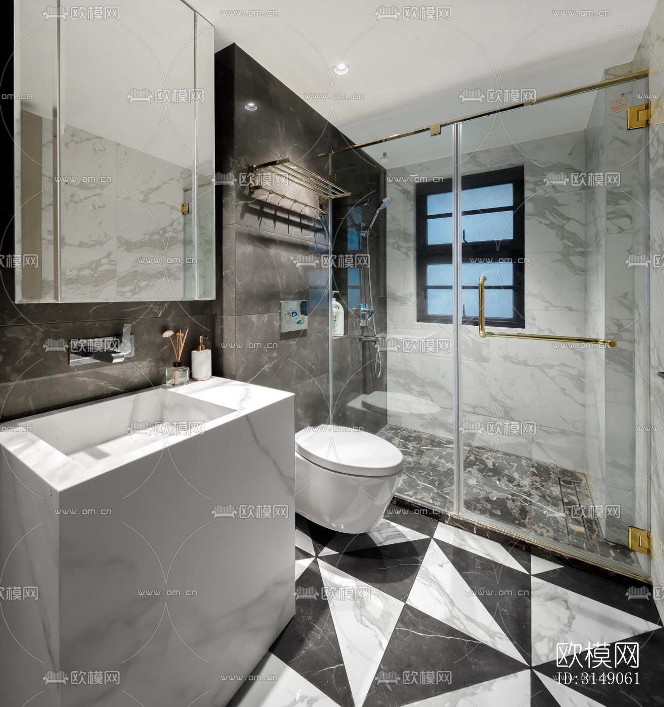 欧式平层效果图下载（渲染图20）