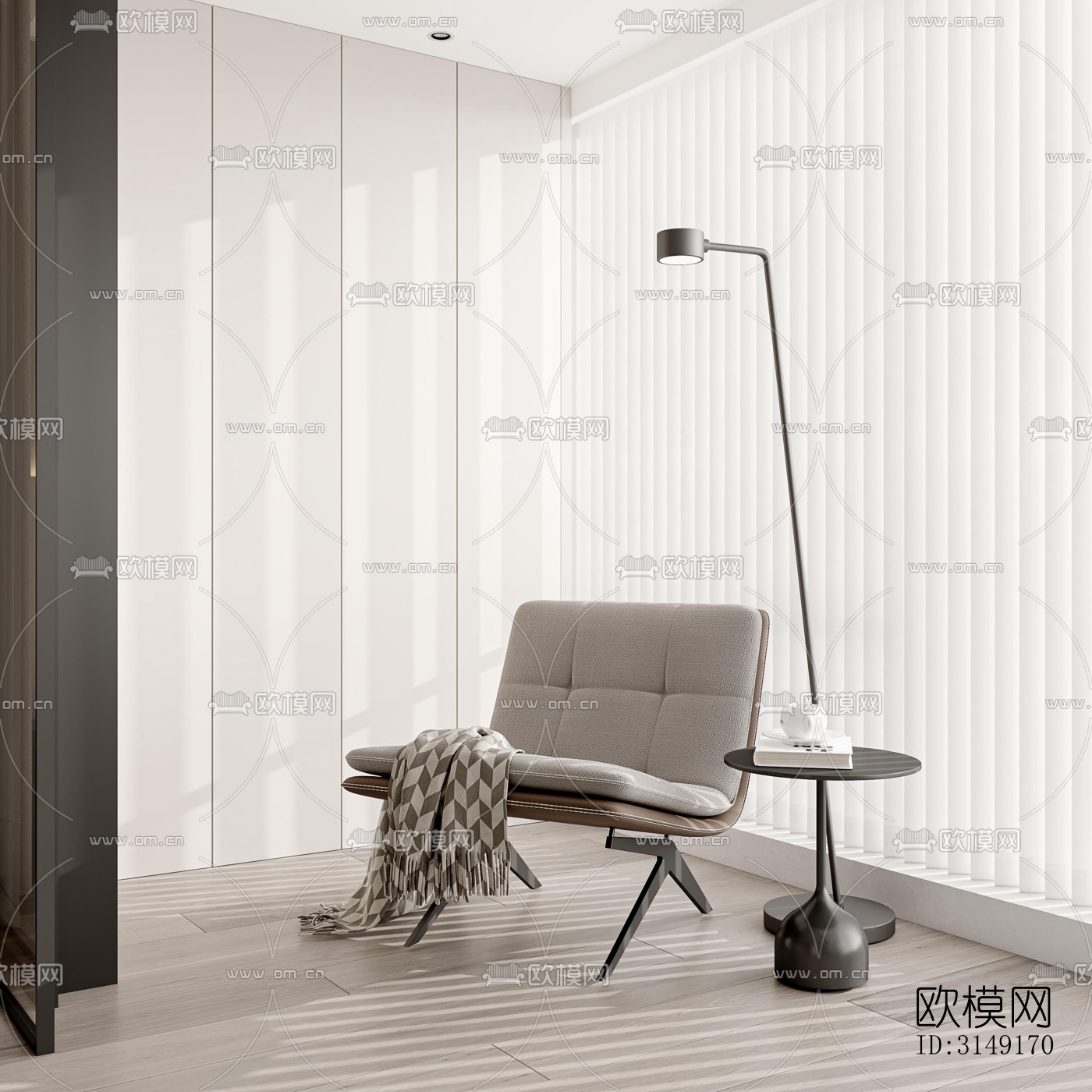 现代平层效果图下载（渲染图11）