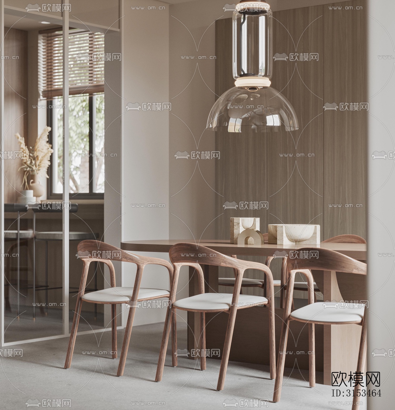 现代餐厅效果图下载（渲染图2）