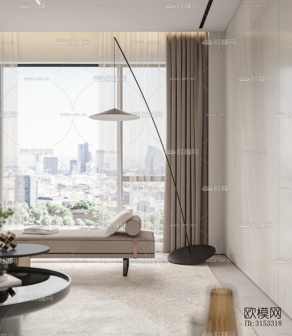 现代客厅效果图下载（渲染图3）