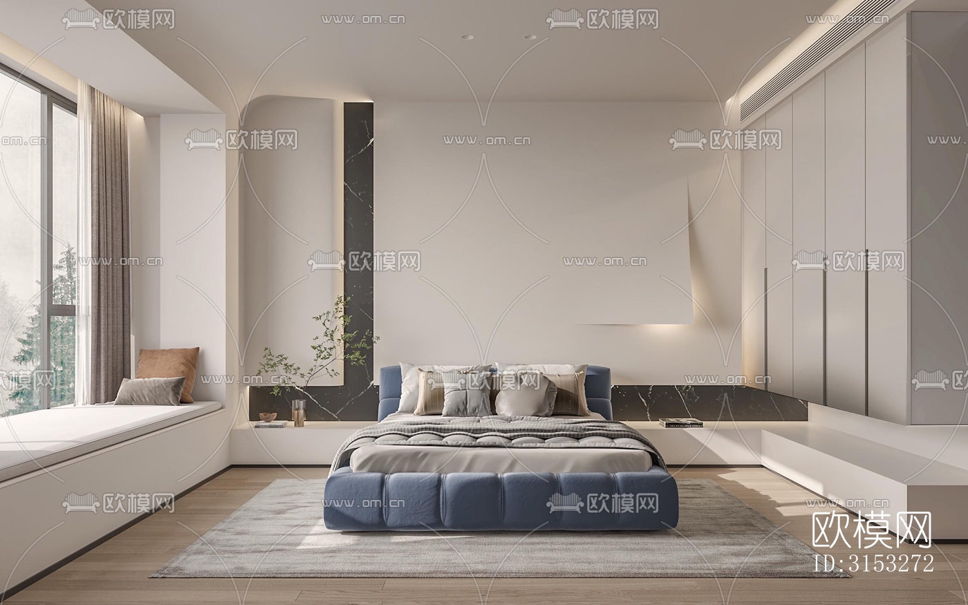 现代卧室效果图下载（渲染图2）