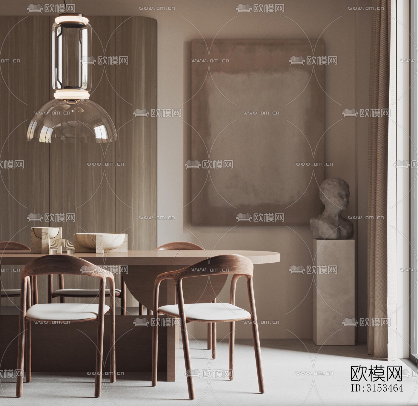 现代餐厅效果图下载（渲染图3）