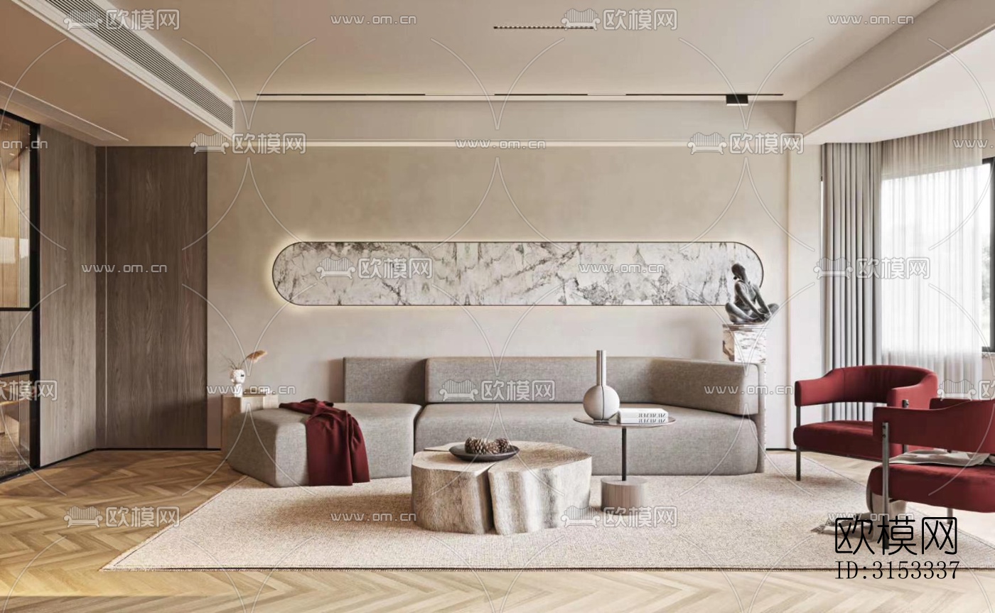 现代客厅效果图下载（渲染图1）