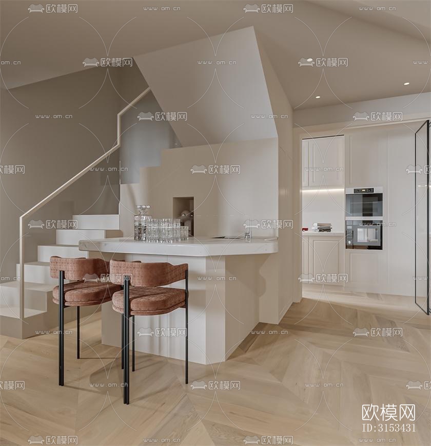 美式客餐厅效果图下载（渲染图9）