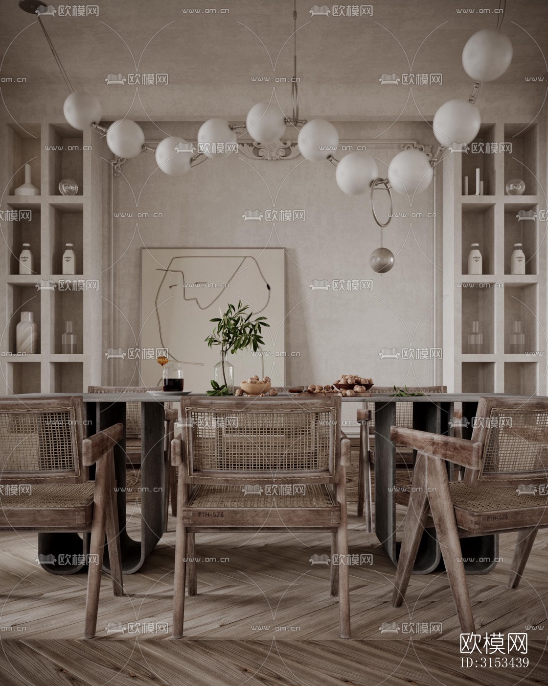 侘寂餐厅效果图下载（渲染图4）