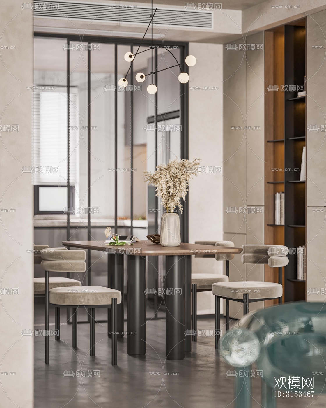 现代餐厅效果图下载（渲染图2）