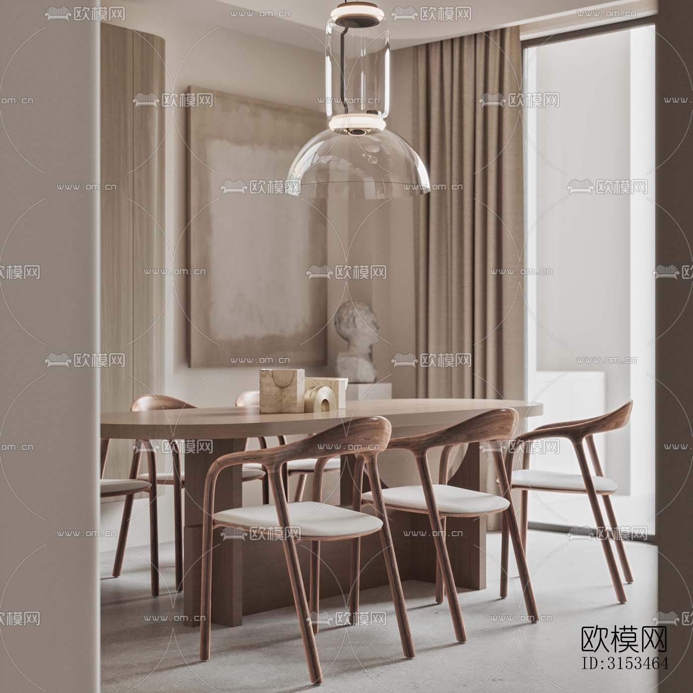 现代餐厅效果图下载（渲染图5）