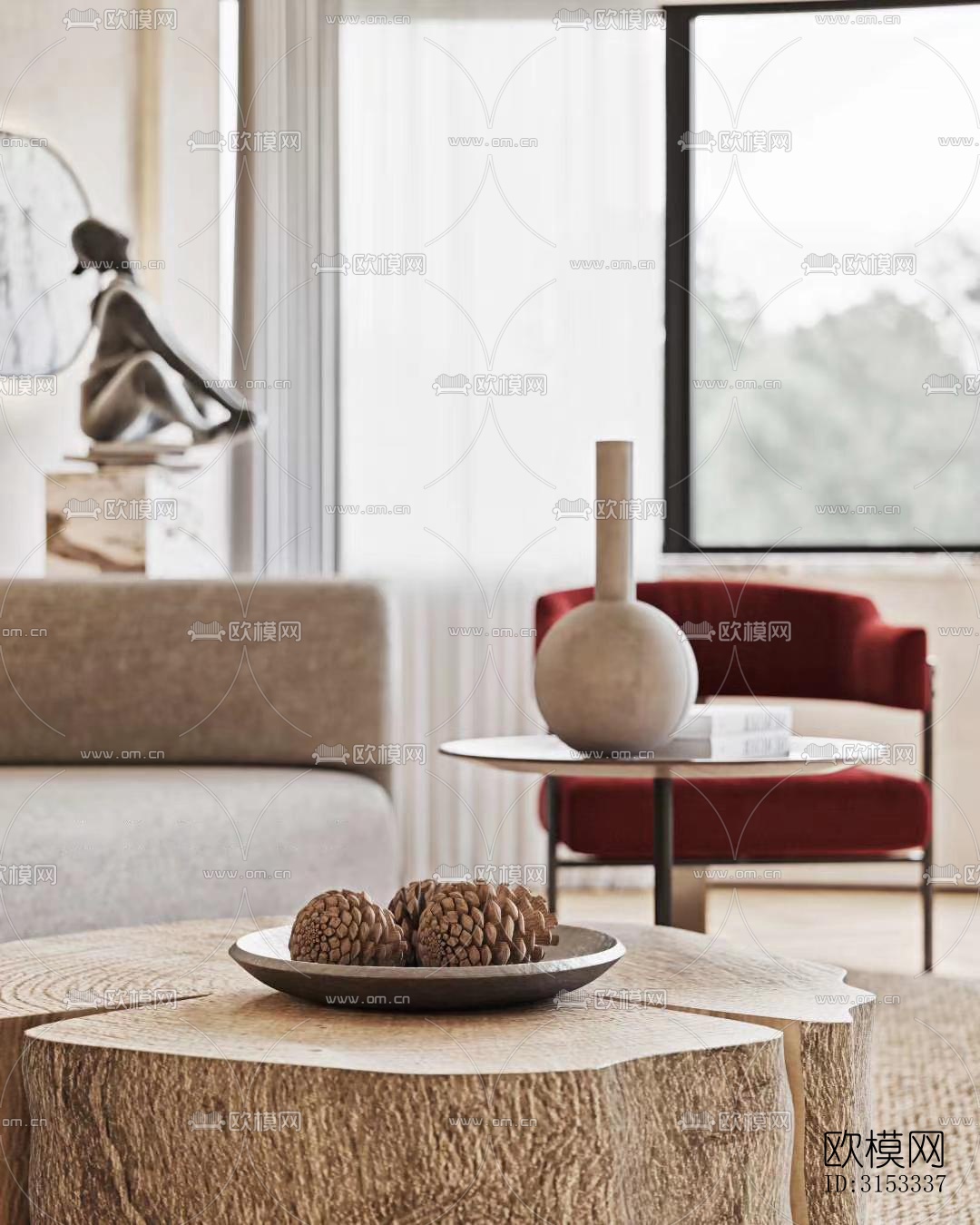 现代客厅效果图下载（渲染图2）