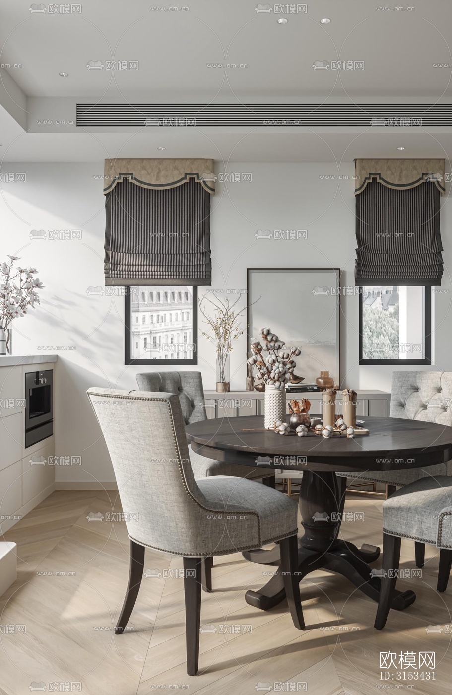 美式客餐厅效果图下载（渲染图13）