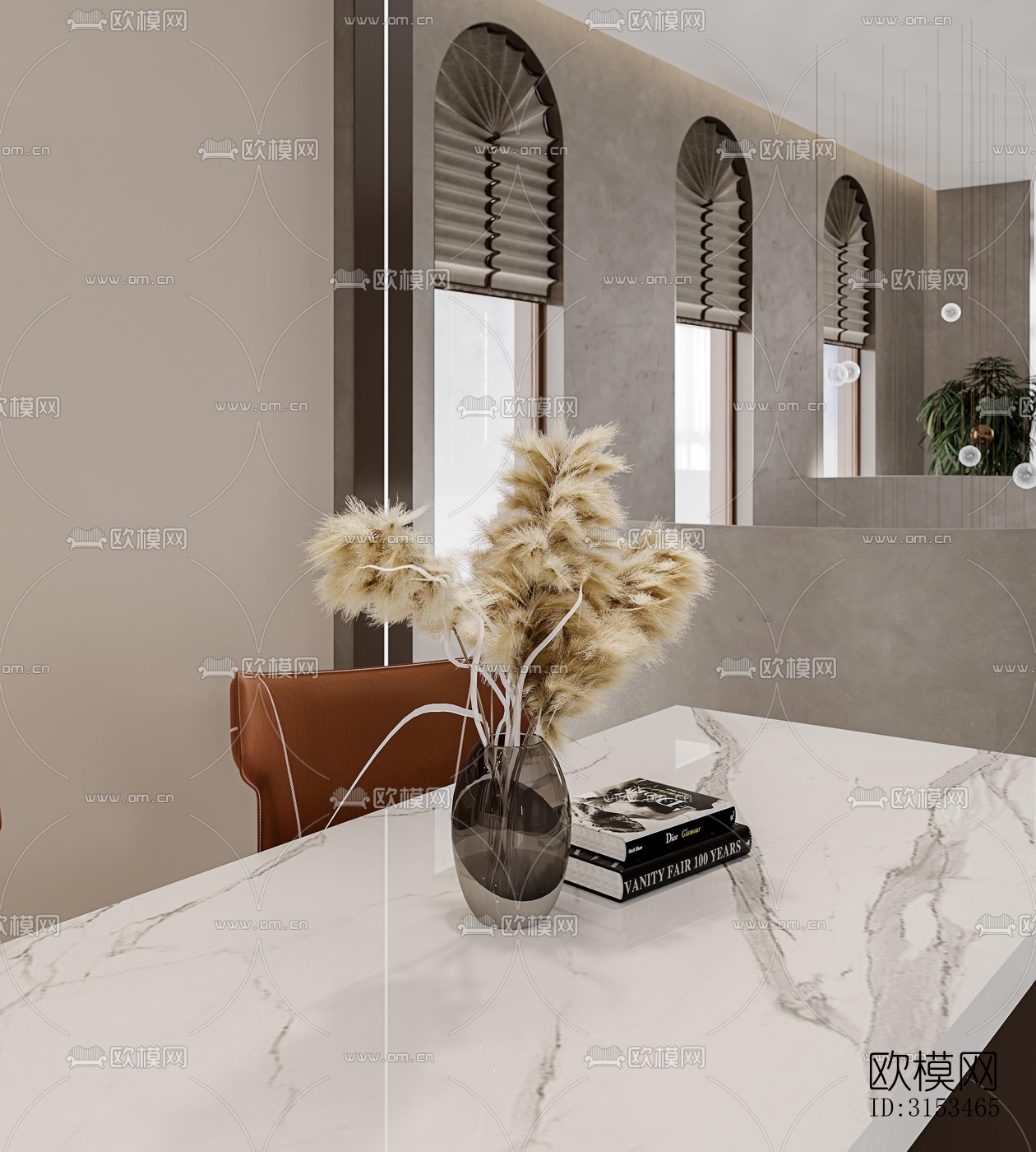 现代餐厅效果图下载（渲染图1）