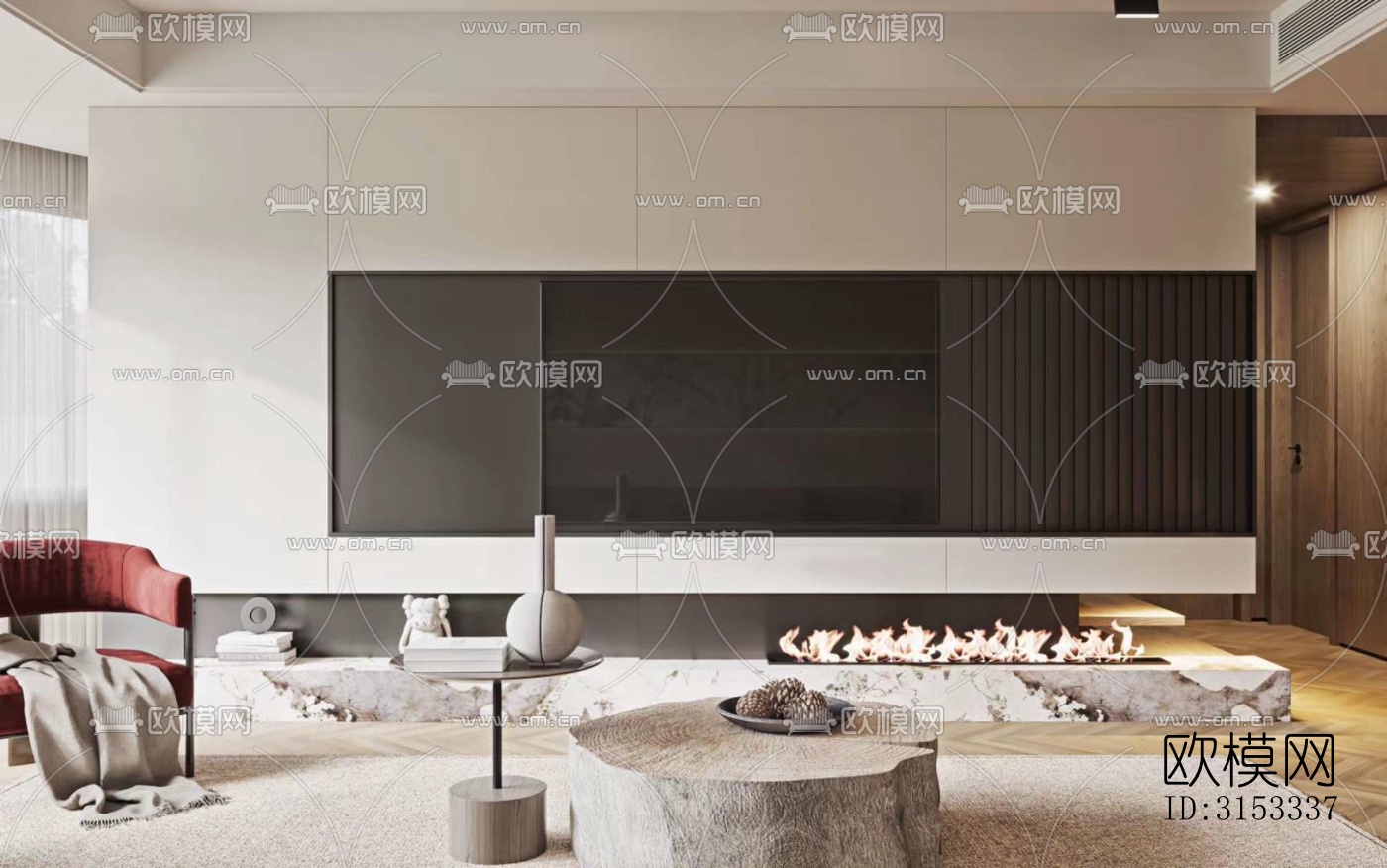 现代客厅效果图下载（渲染图5）