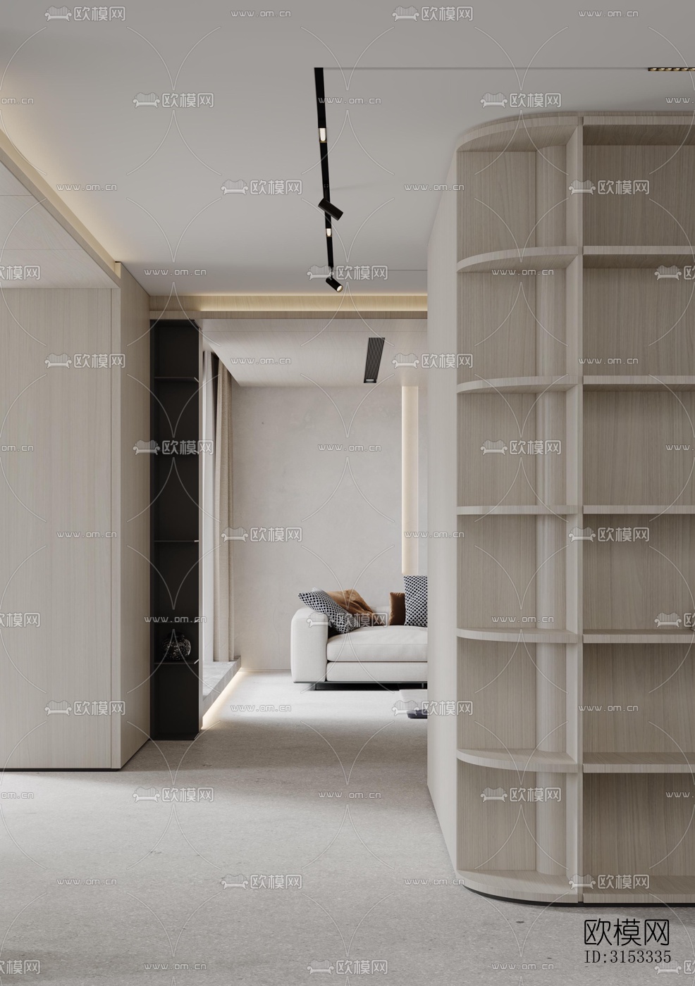 现代客厅效果图下载（渲染图4）