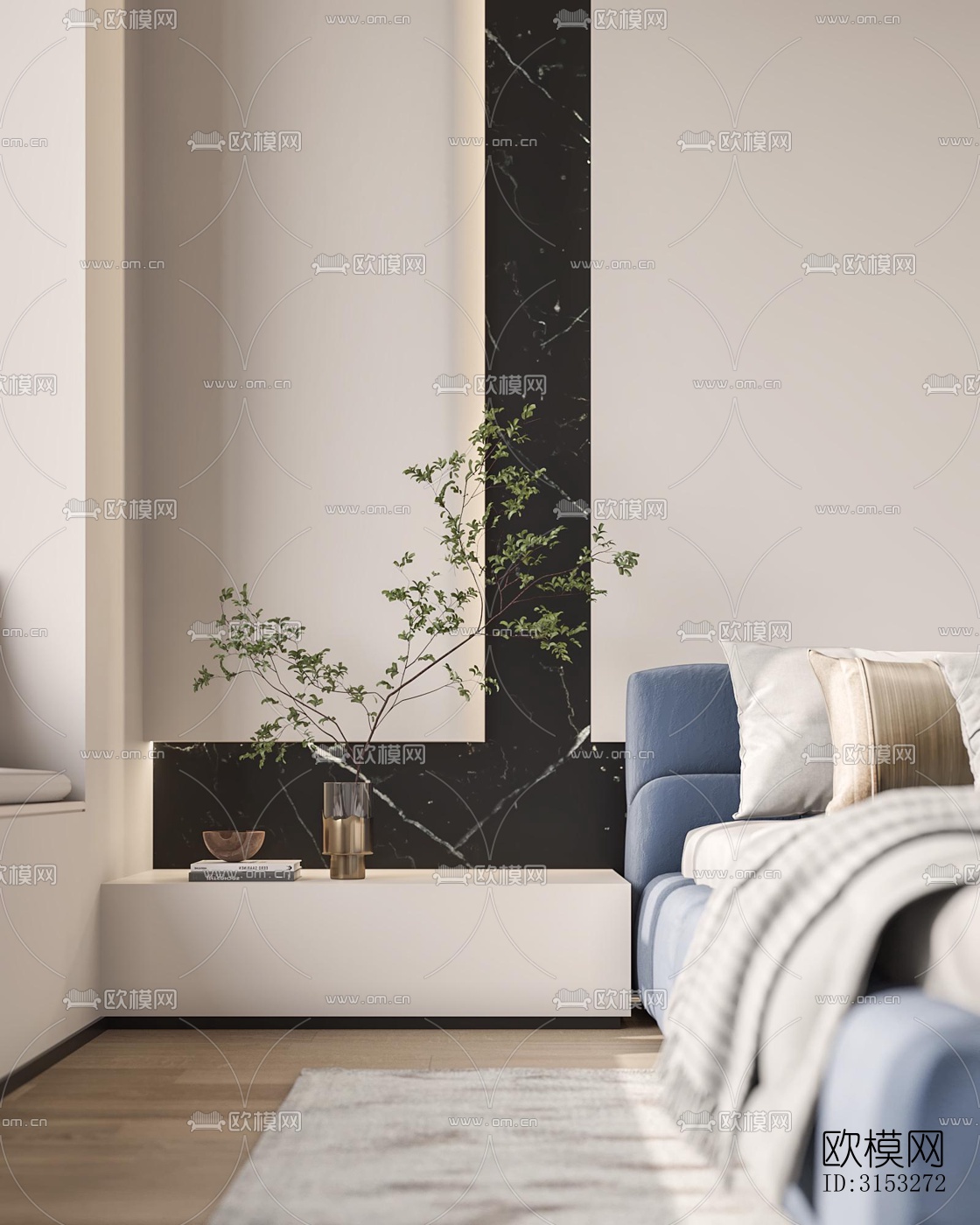 现代卧室效果图下载（渲染图3）