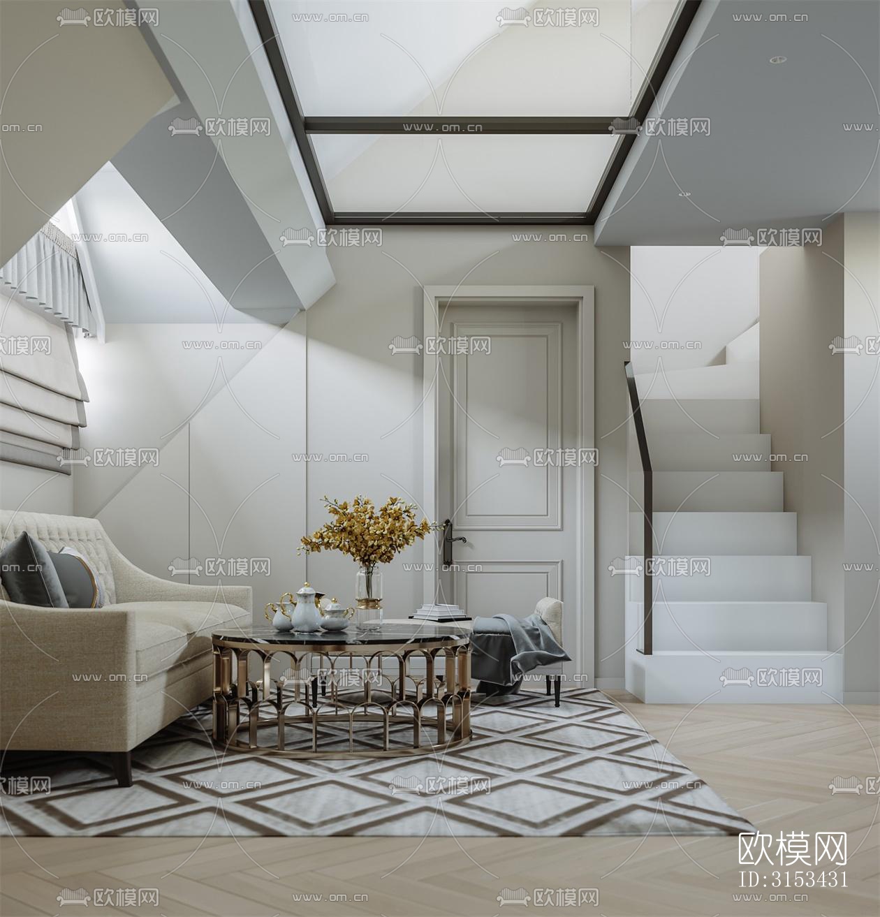 美式客餐厅效果图下载（渲染图10）