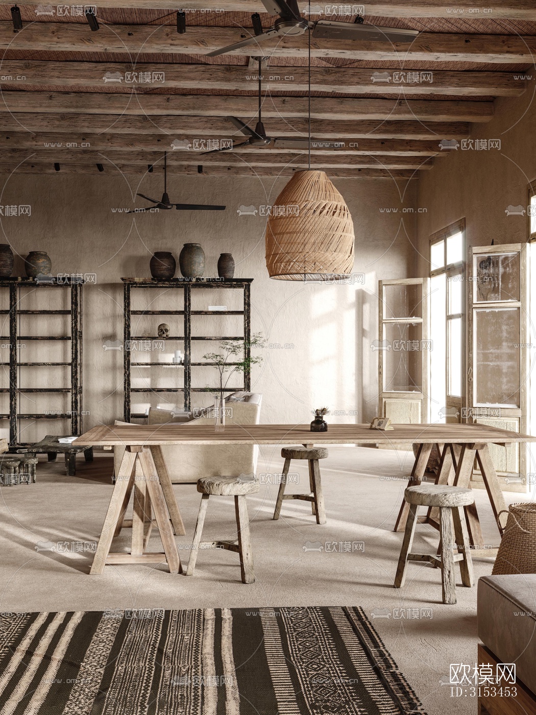 侘寂餐厅效果图下载（渲染图1）