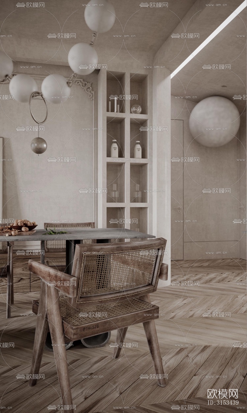 侘寂餐厅效果图下载（渲染图3）