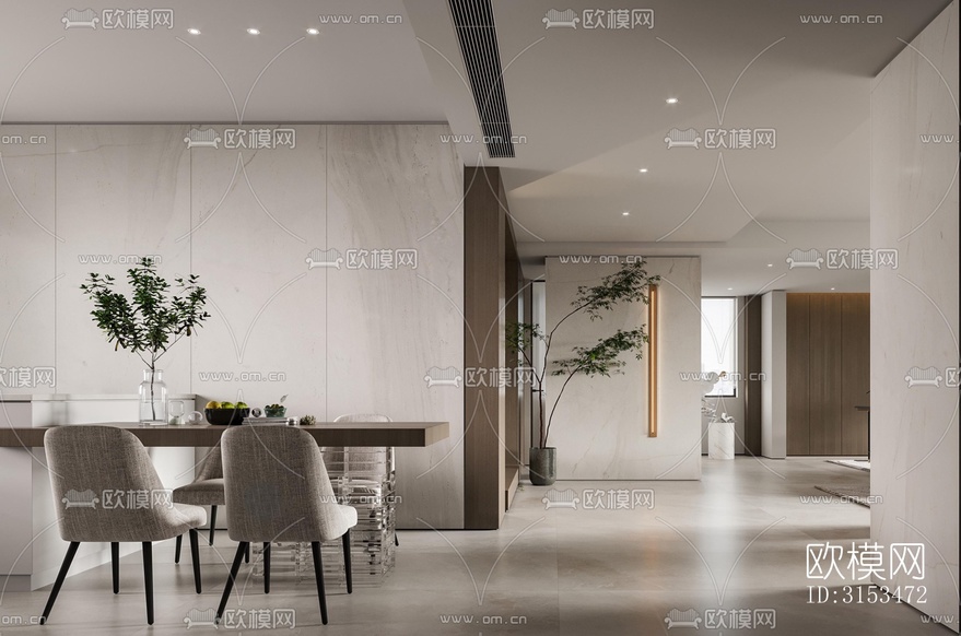 现代餐厅效果图下载(渲染图2)