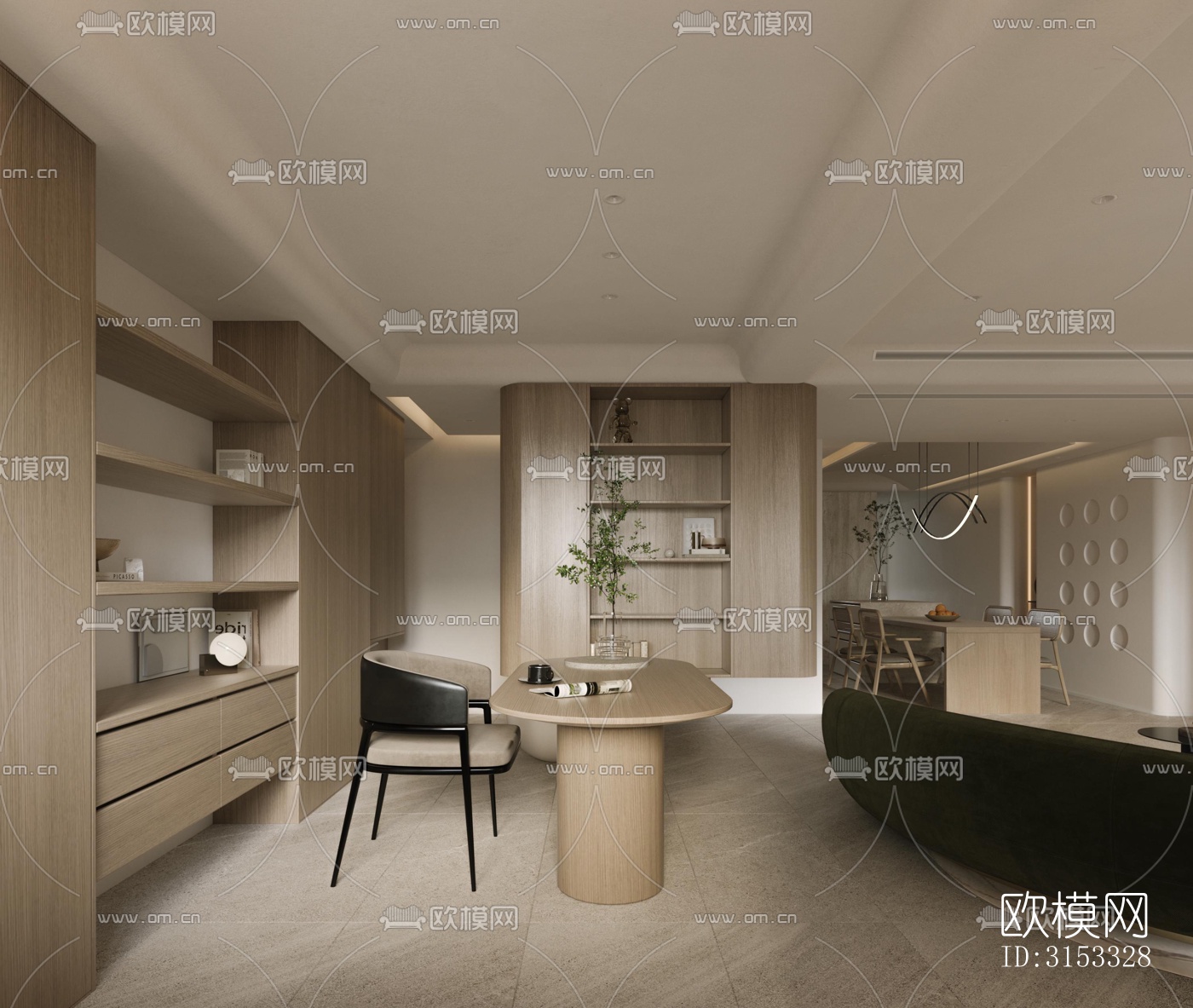 现代客厅效果图下载（渲染图6）