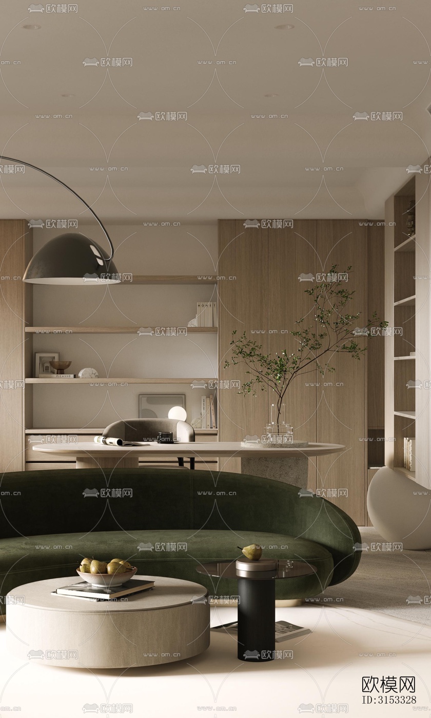 现代客厅效果图下载（渲染图2）