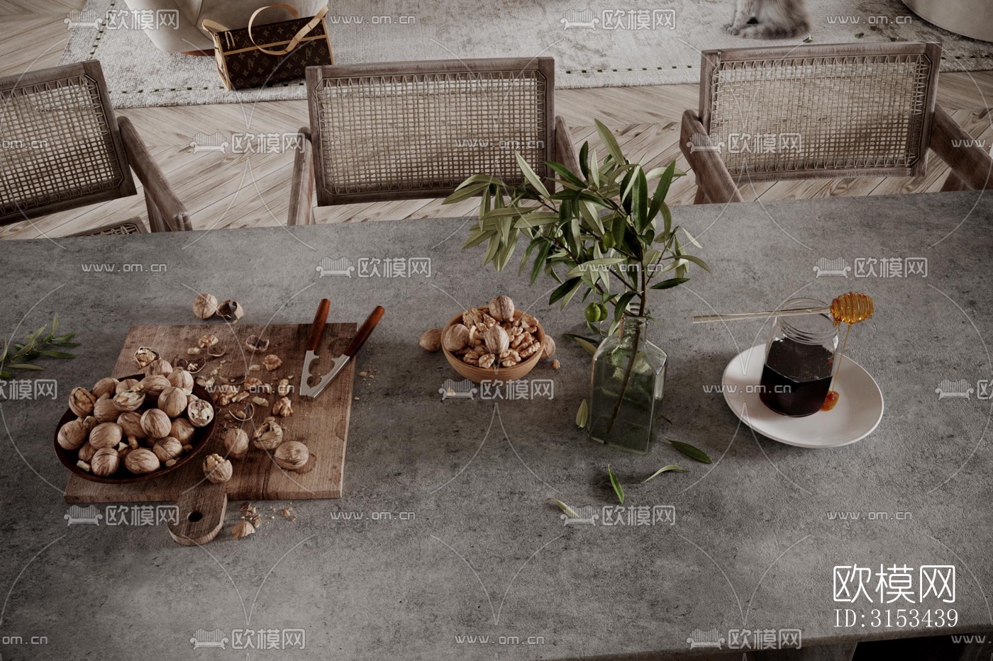 侘寂餐厅效果图下载（渲染图2）