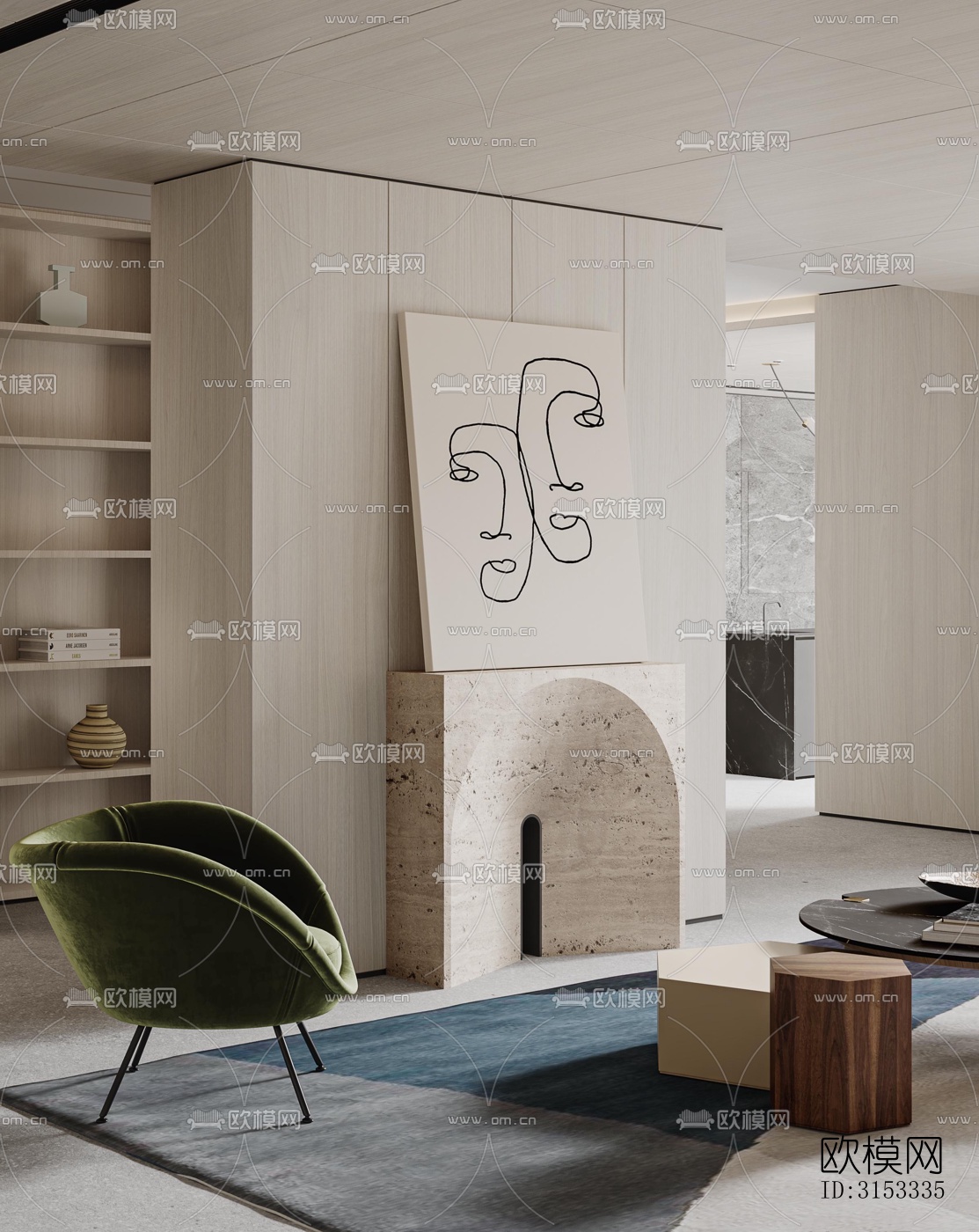 现代客厅效果图下载（渲染图6）