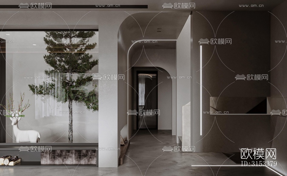 侘寂客餐廳效果圖下載(渲染圖6)