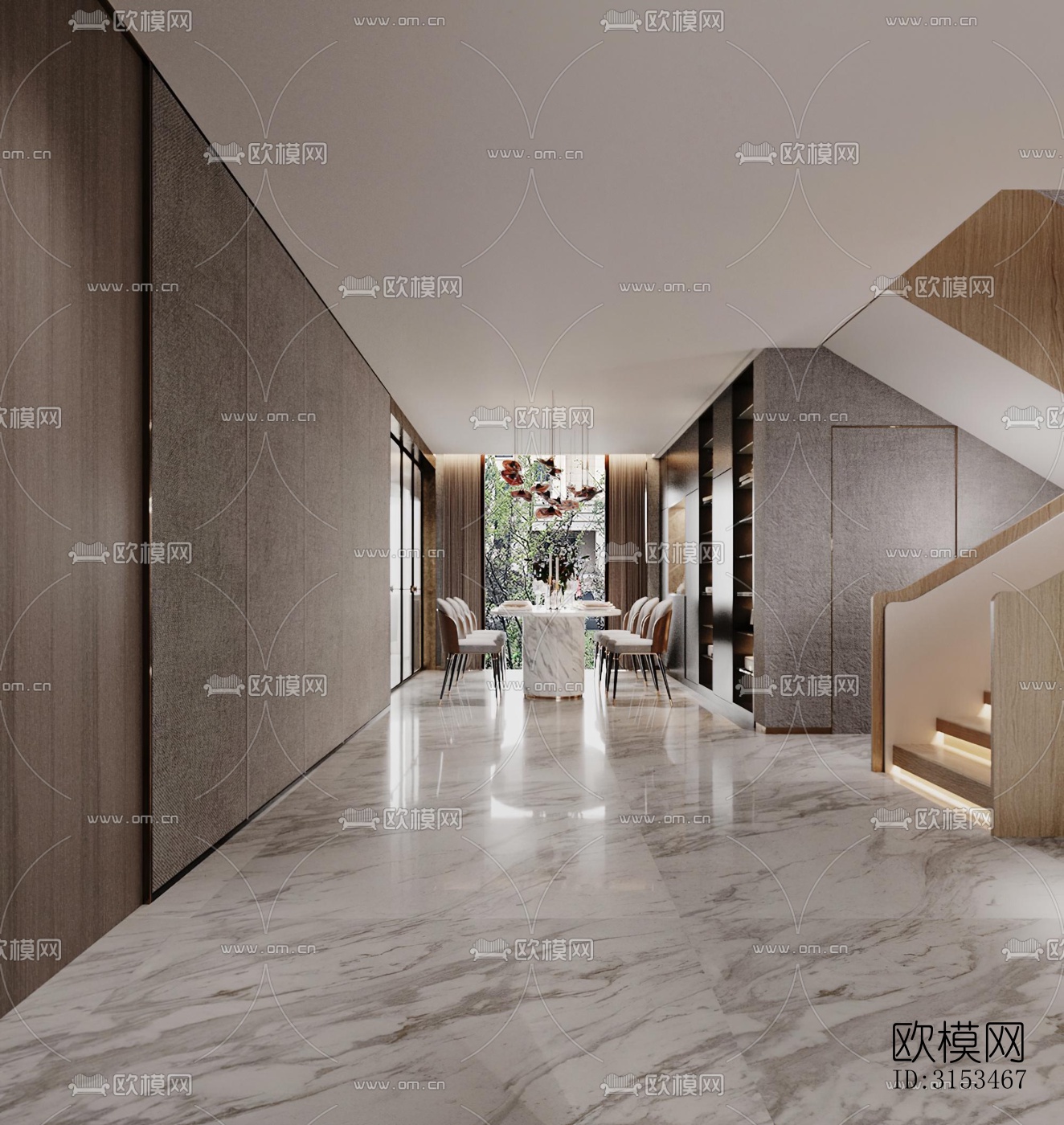 现代餐厅效果图下载（渲染图5）