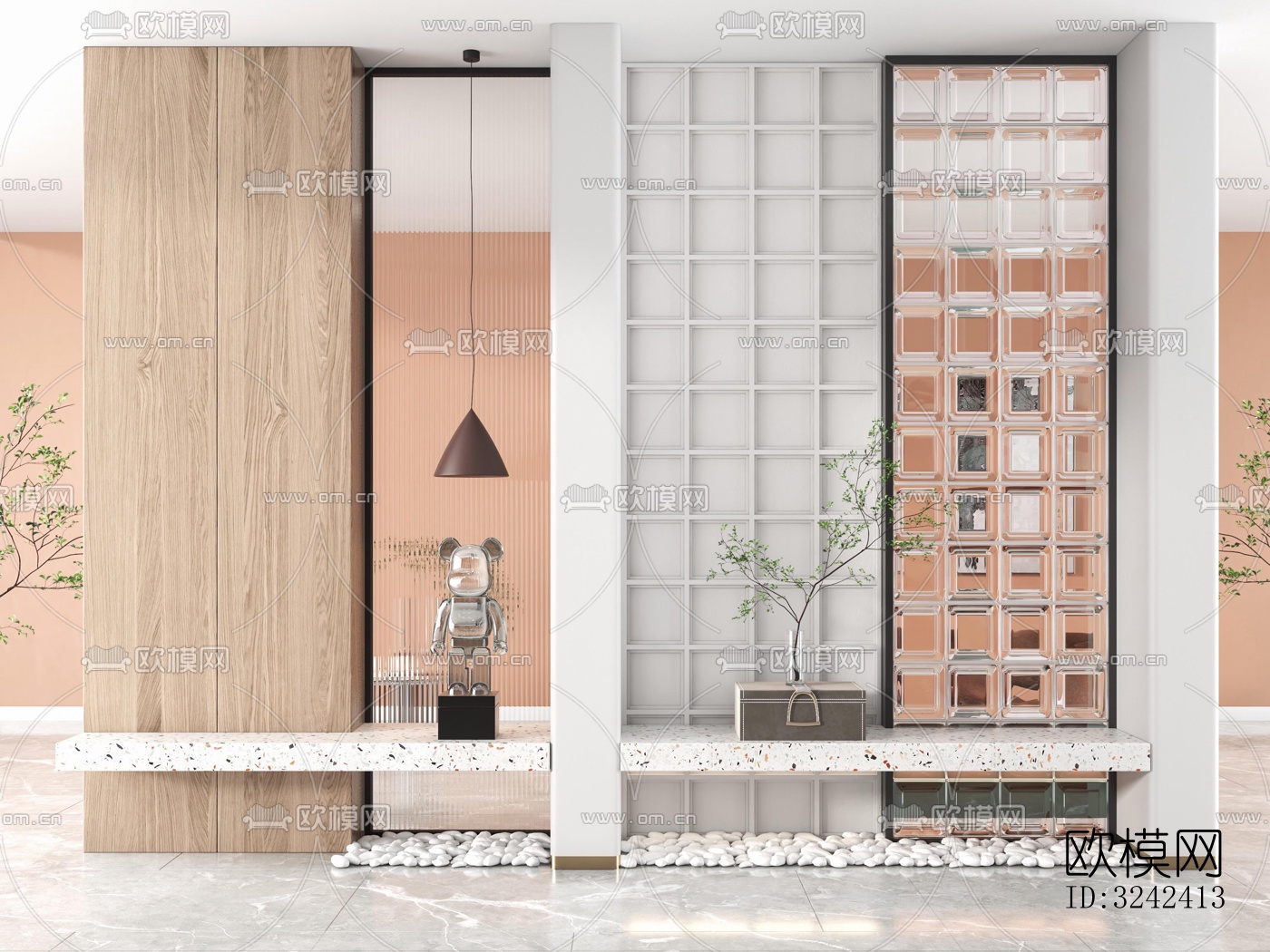 现代玄关过道效果图下载（渲染图2）