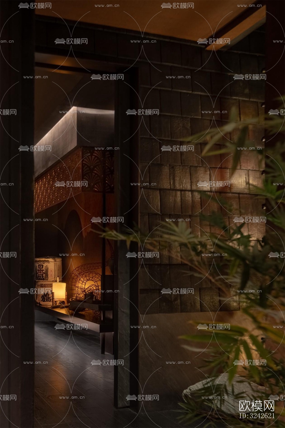 新中式中餐厅效果图下载（渲染图12）