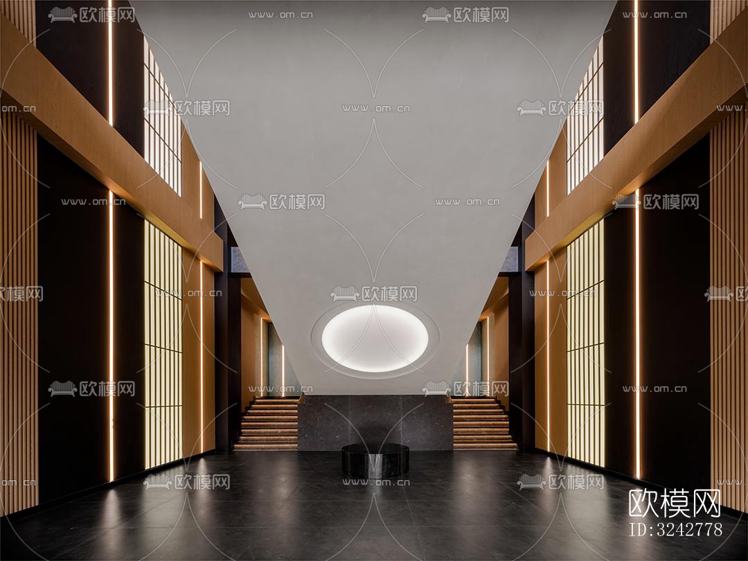 新中式中餐厅效果图下载（渲染图7）