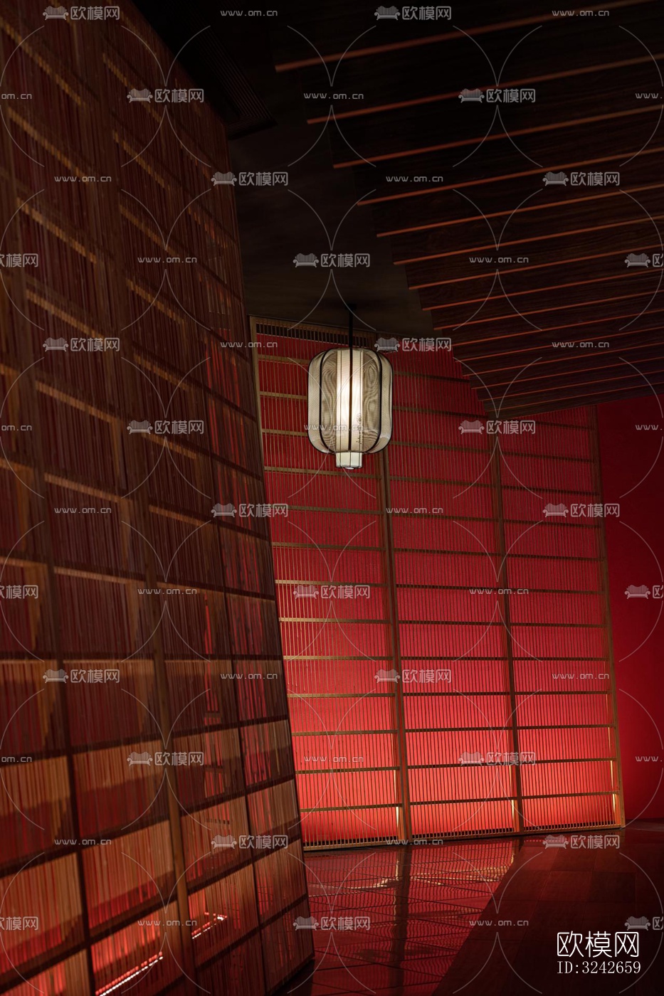 新中式中餐厅效果图下载（渲染图7）