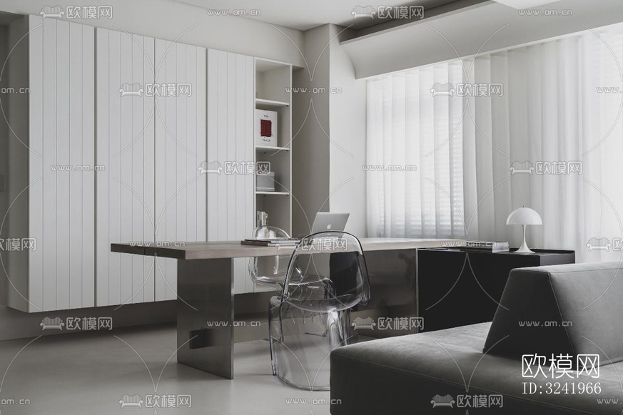 现代大平层效果图下载(渲染图8)