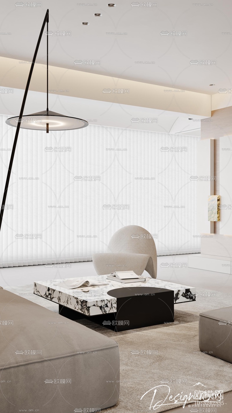 现代客餐厅效果图下载（渲染图4）