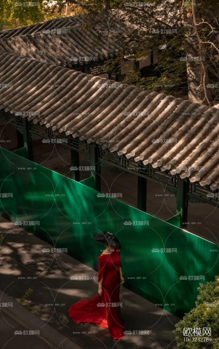 新中式中餐厅效果图下载（渲染图6）