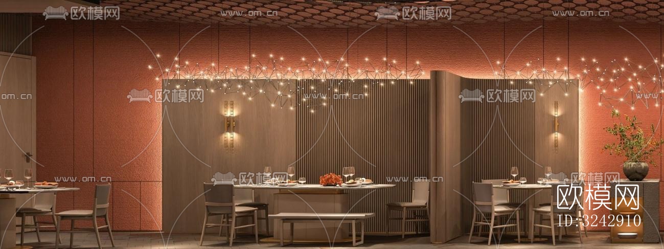 现代中餐厅效果图下载（渲染图1）