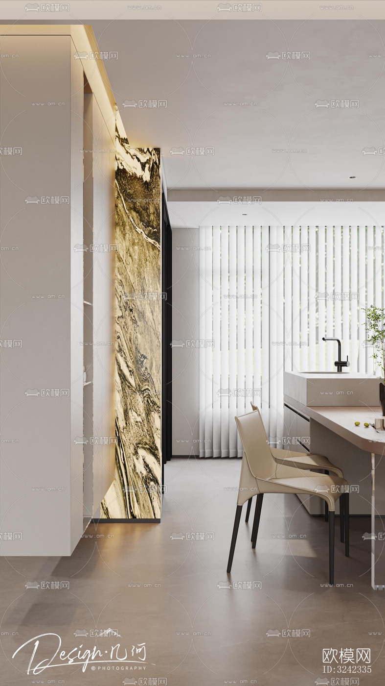 现代客餐厅效果图下载（渲染图8）