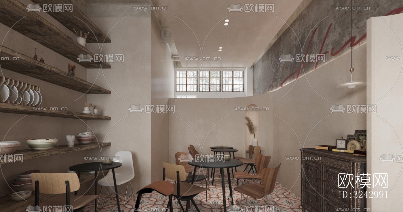 侘寂咖啡奶茶效果图下载（渲染图10）