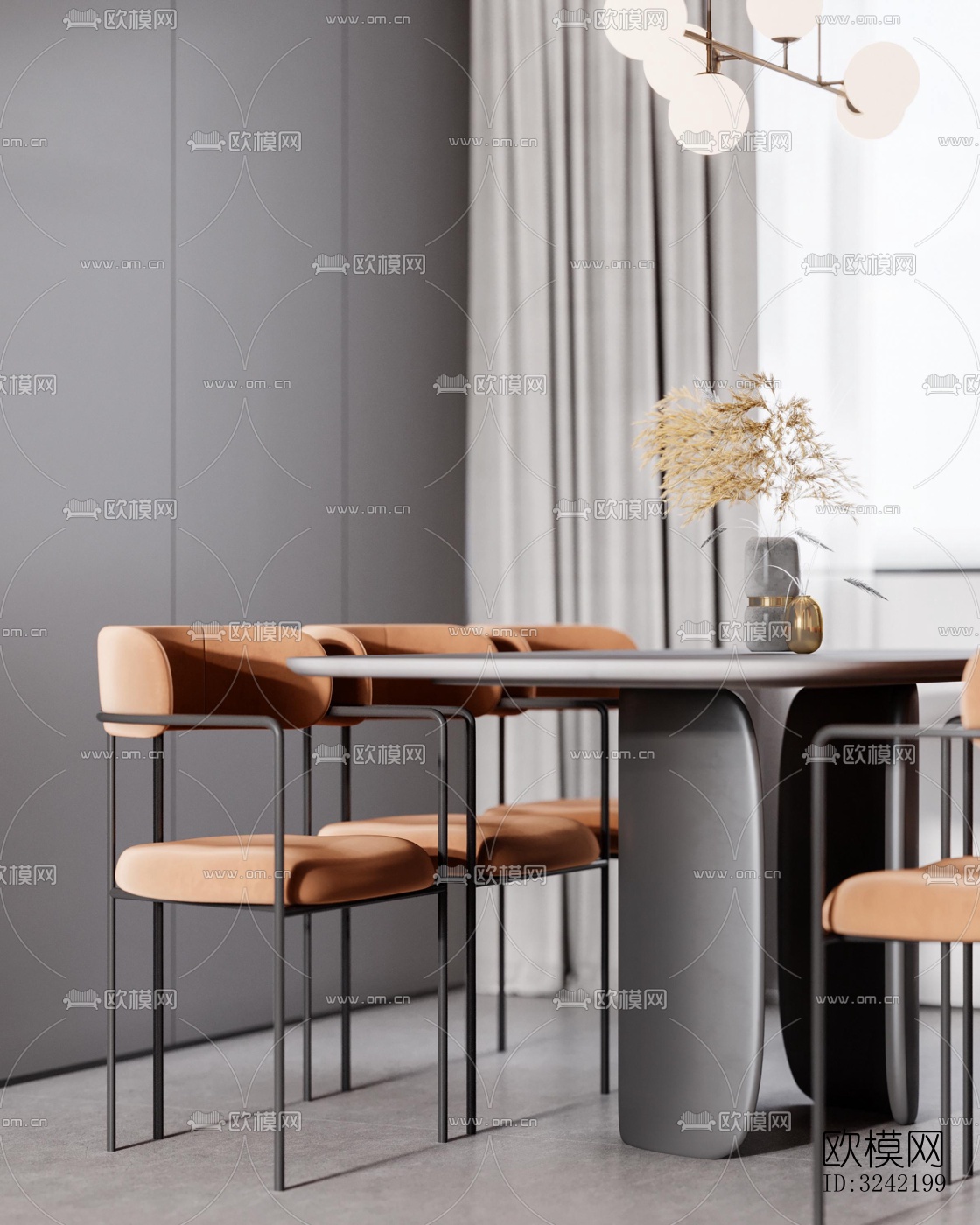 现代客餐厅效果图下载（渲染图2）